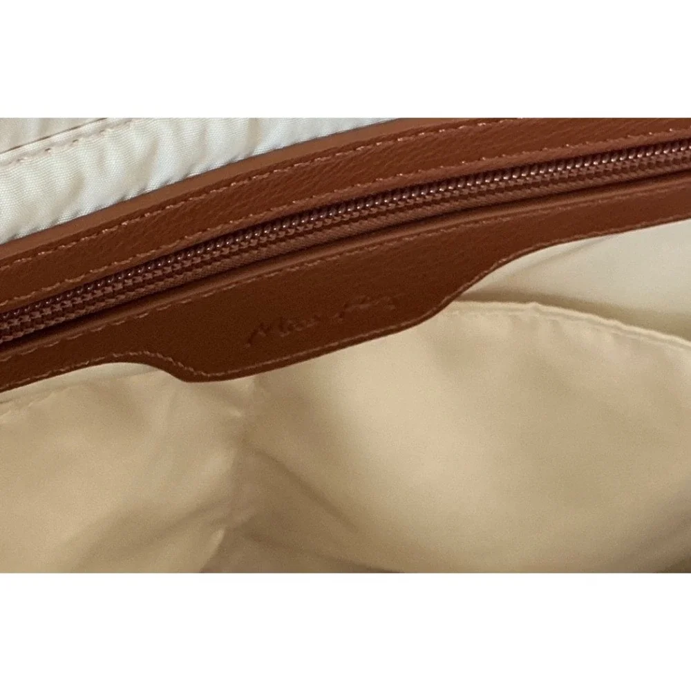 Miss Fong Diaper Bag Tote Vegan Leather Cognac Brown with Changing Pad Large OS